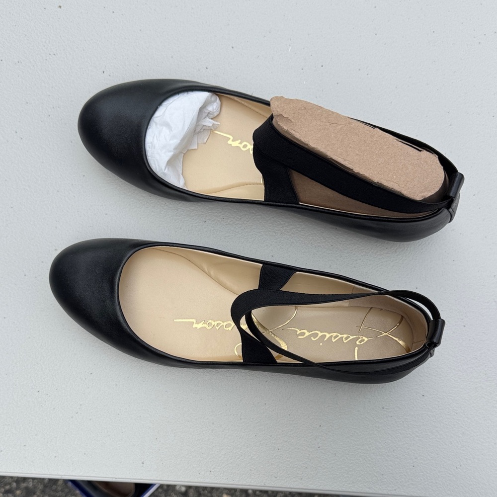 Jessica Simpson Black Cross-Strap Flats - Picture 2 of 3